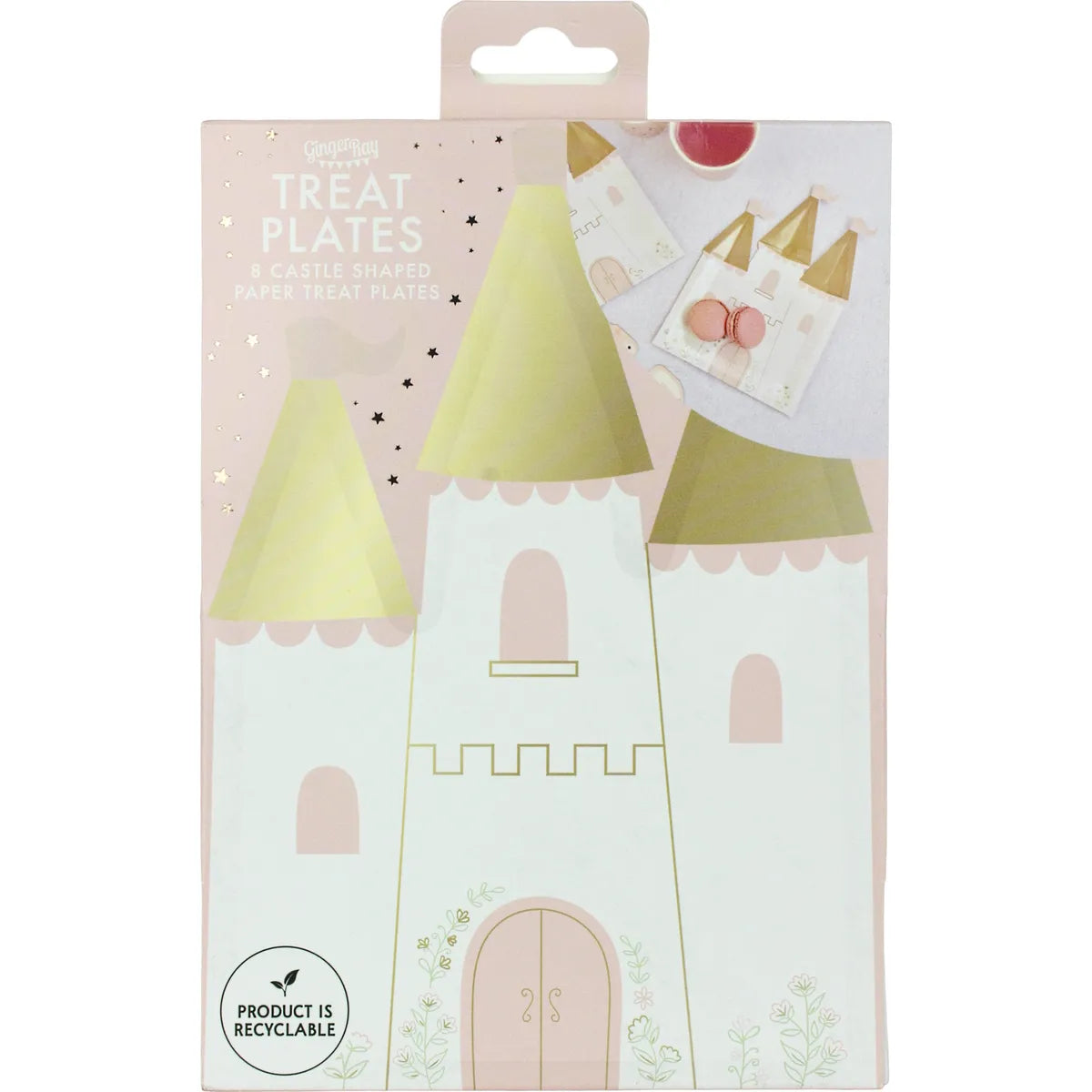 Ginger Ray 8pk Princess Party Castle Paper Treat Plates