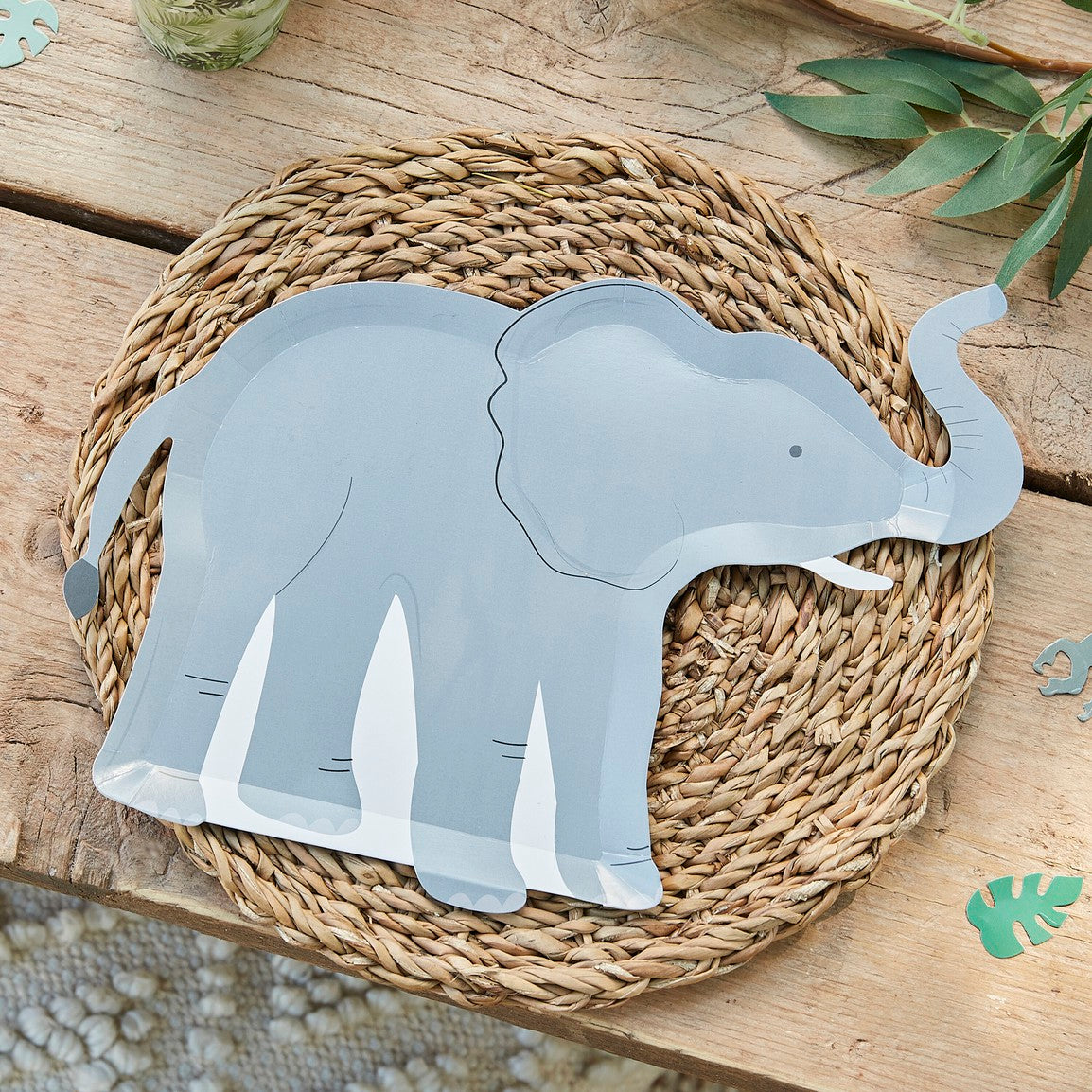 Ginger Ray 8pk Wild Jungle Elephant Plates