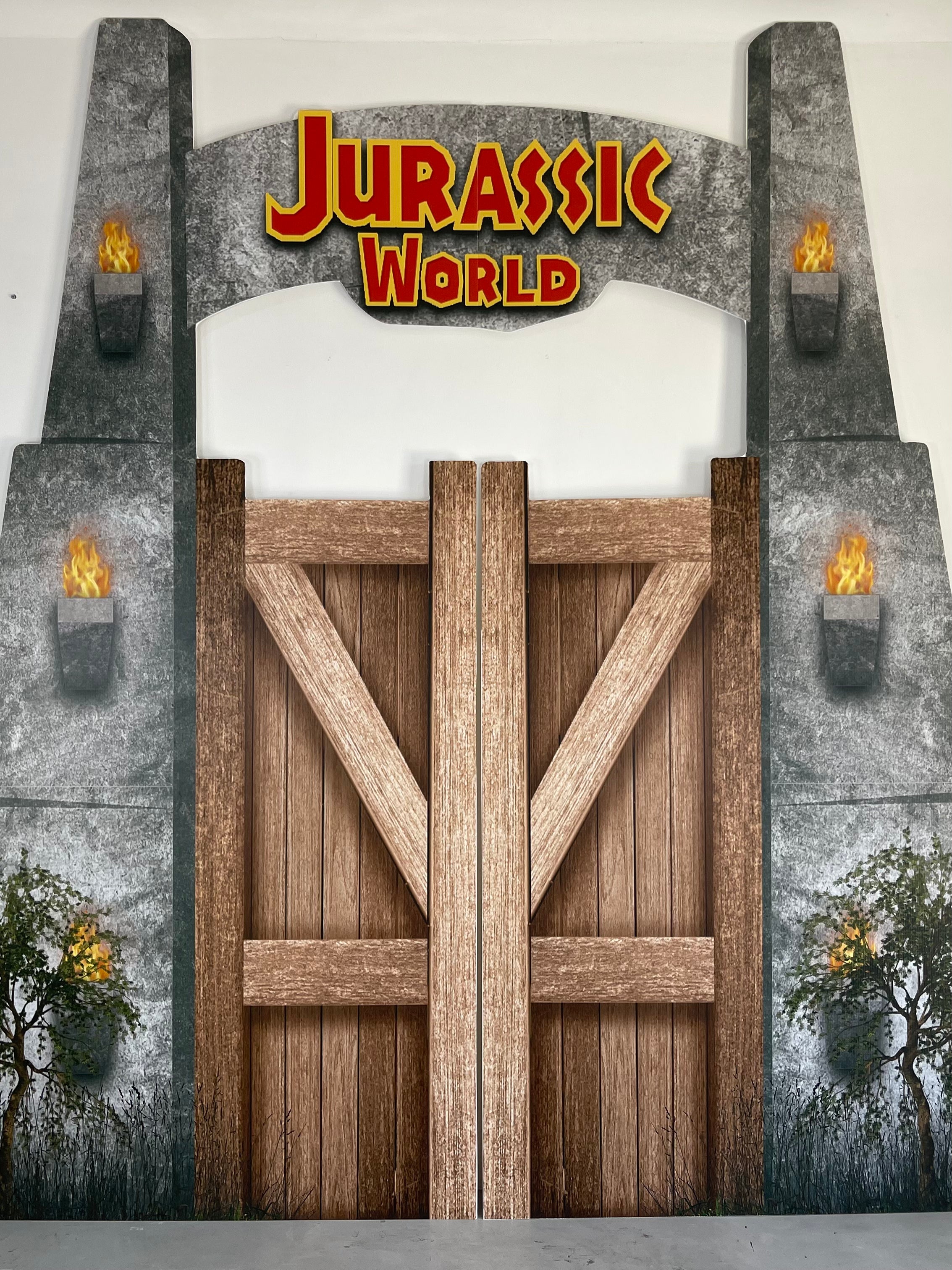 JURASSIC WORLD GATES BACKDROP