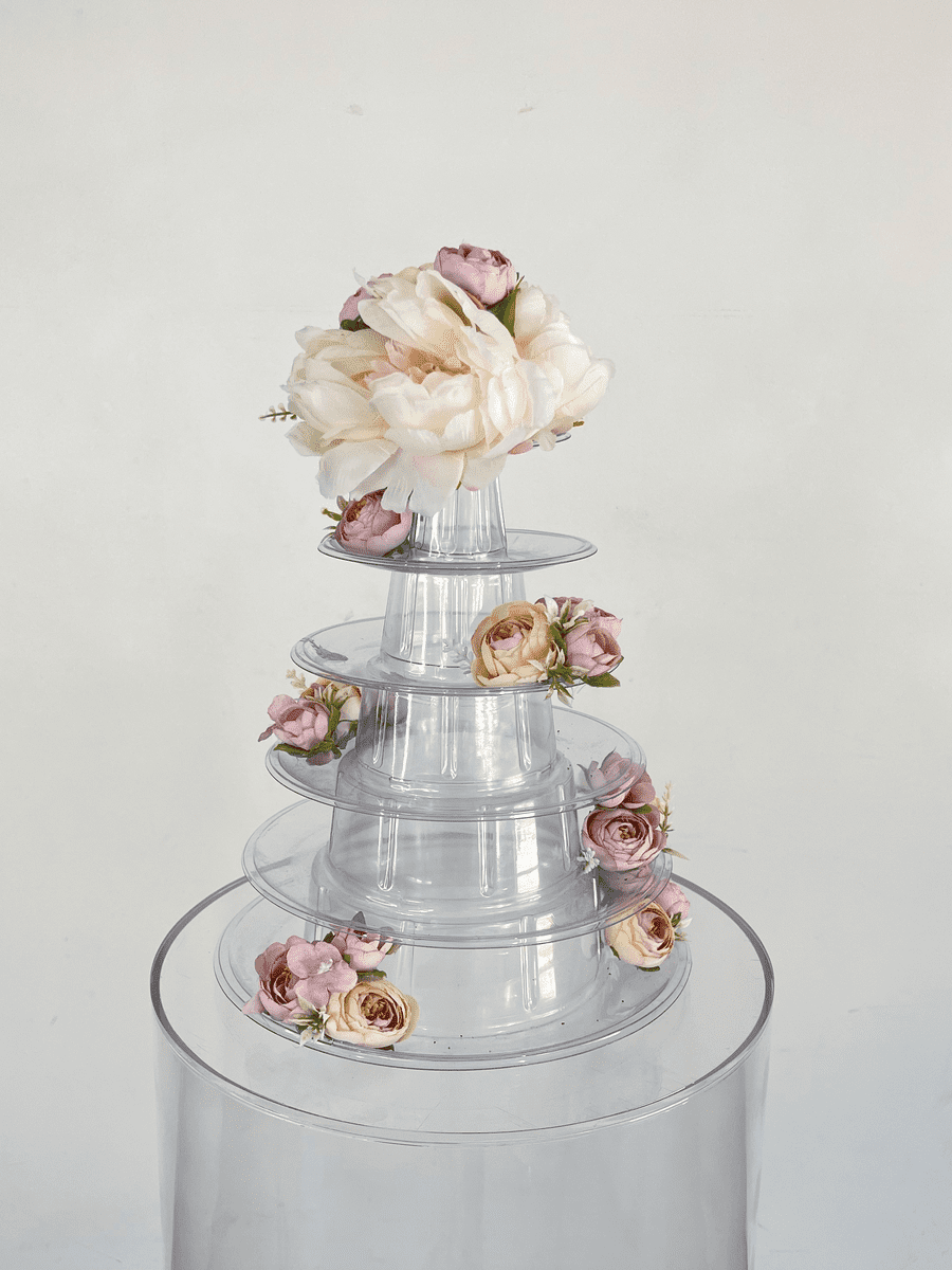 MACARON STAND – PLASTIC WITH FLORAL